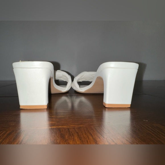 Womens Braided Heeled Sandal Backless Strappy Square Open Toe Slip On Block Chun - Picture 5 of 9